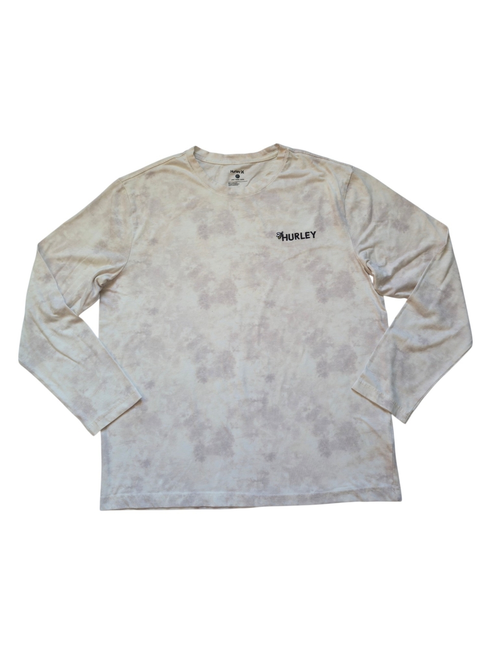 Hurley Men's L Gray Tie Dye Long Sleeve Graphic Logo Shirt Surf Skate